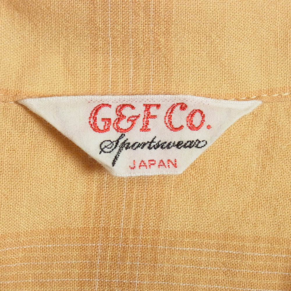 ジーアンドエフ・コー オープンカラー チェック シャツ オレンジ系 36【中古】