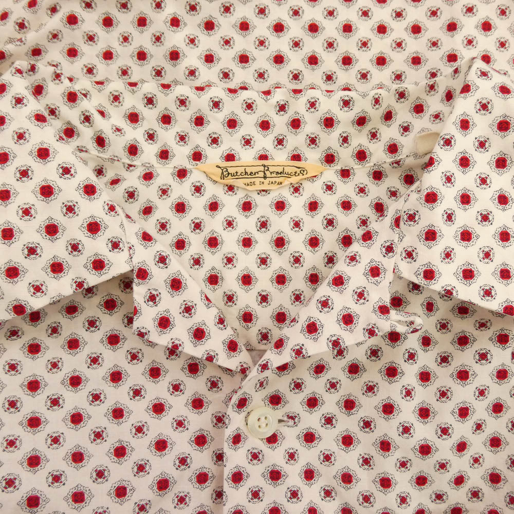 BUTCHER PRODUCTS ブッチャープロダクツ CREST SHIRT クレスト 長袖 シャツ ホワイト系 レッド系 14.5【中古】