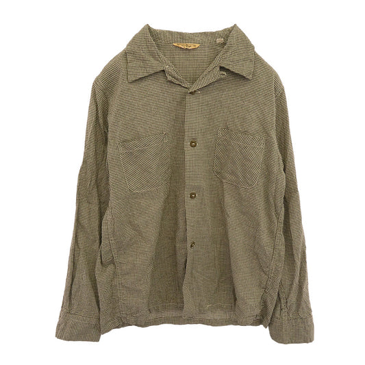 BUTCHER PRODUCTS ブッチャープロダクツ オープン カラー ギンガム チェック 長袖 シャツ ライトグリーン系 14【中古】