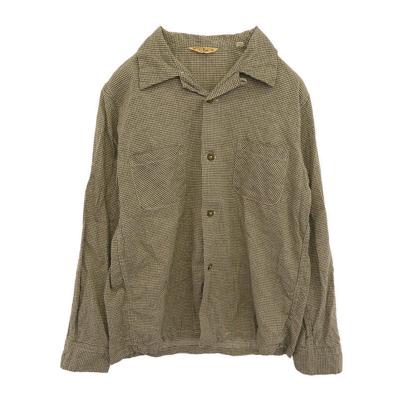 BUTCHER PRODUCTS ブッチャープロダクツ オープン カラー ギンガム チェック 長袖 シャツ ライトグリーン系 14【中古】