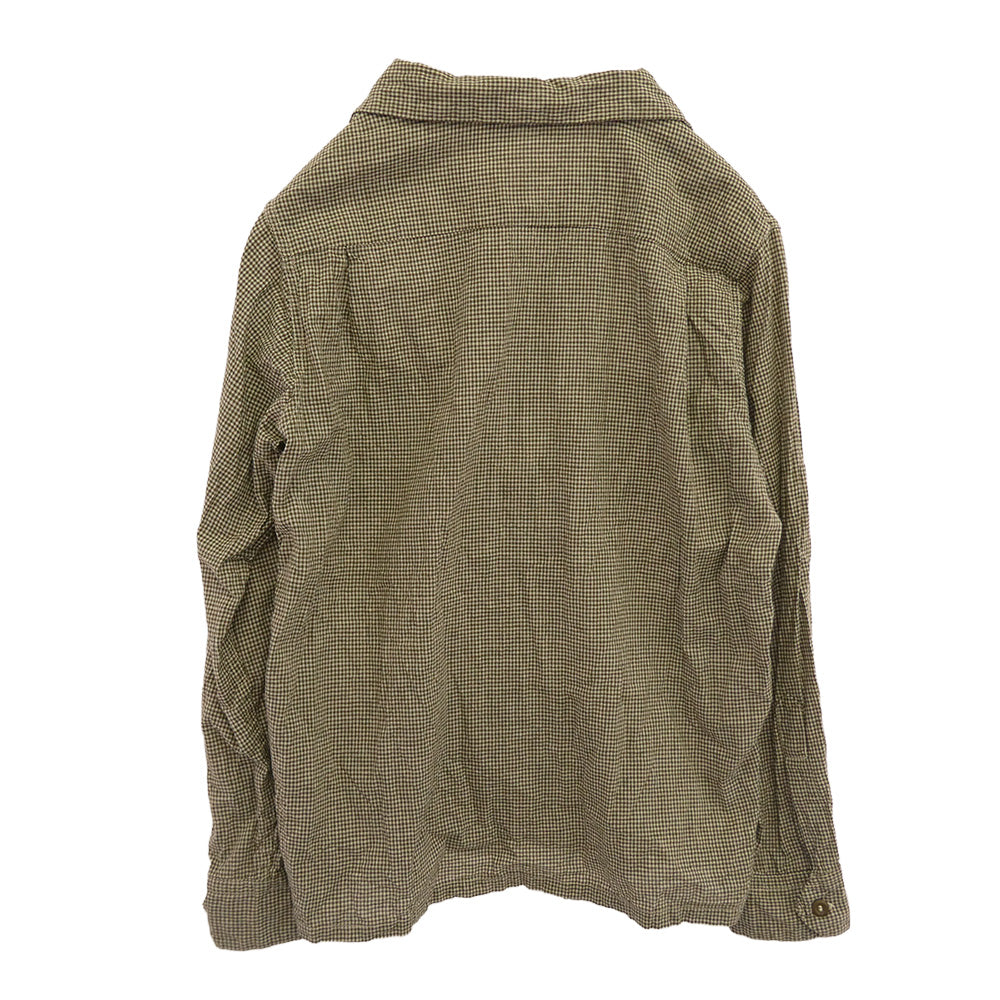 BUTCHER PRODUCTS ブッチャープロダクツ オープン カラー ギンガム チェック 長袖 シャツ ライトグリーン系 14【中古】