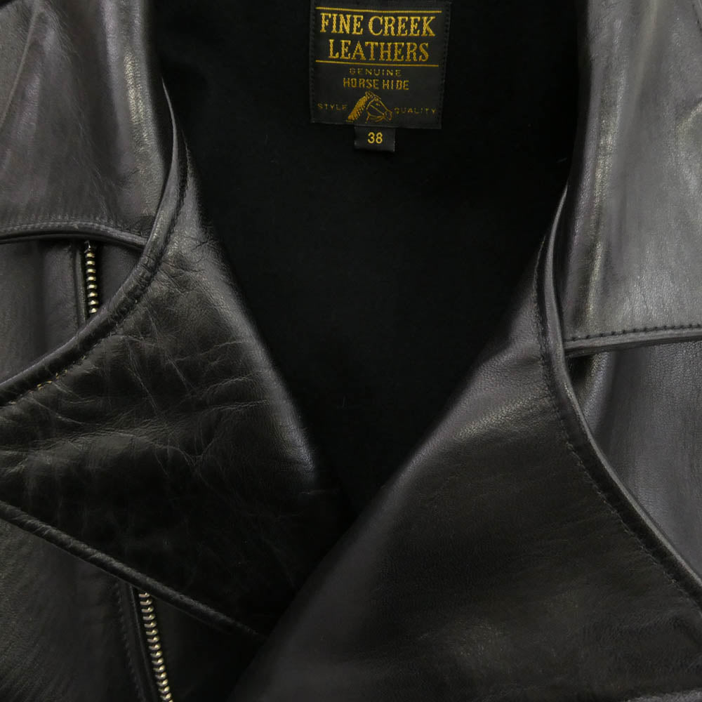 FINE CREEK LEATHERS ファインクリークレザー 30's Sports Jacket Nowk スポーツジャケット ノーク レザー ライダース ジャケット ブラック系 38【美品】【中古】
