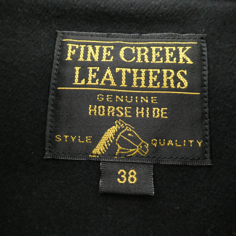 FINE CREEK LEATHERS ファインクリークレザー 30's Sports Jacket Nowk スポーツジャケット ノーク レザー ライダース ジャケット ブラック系 38【美品】【中古】