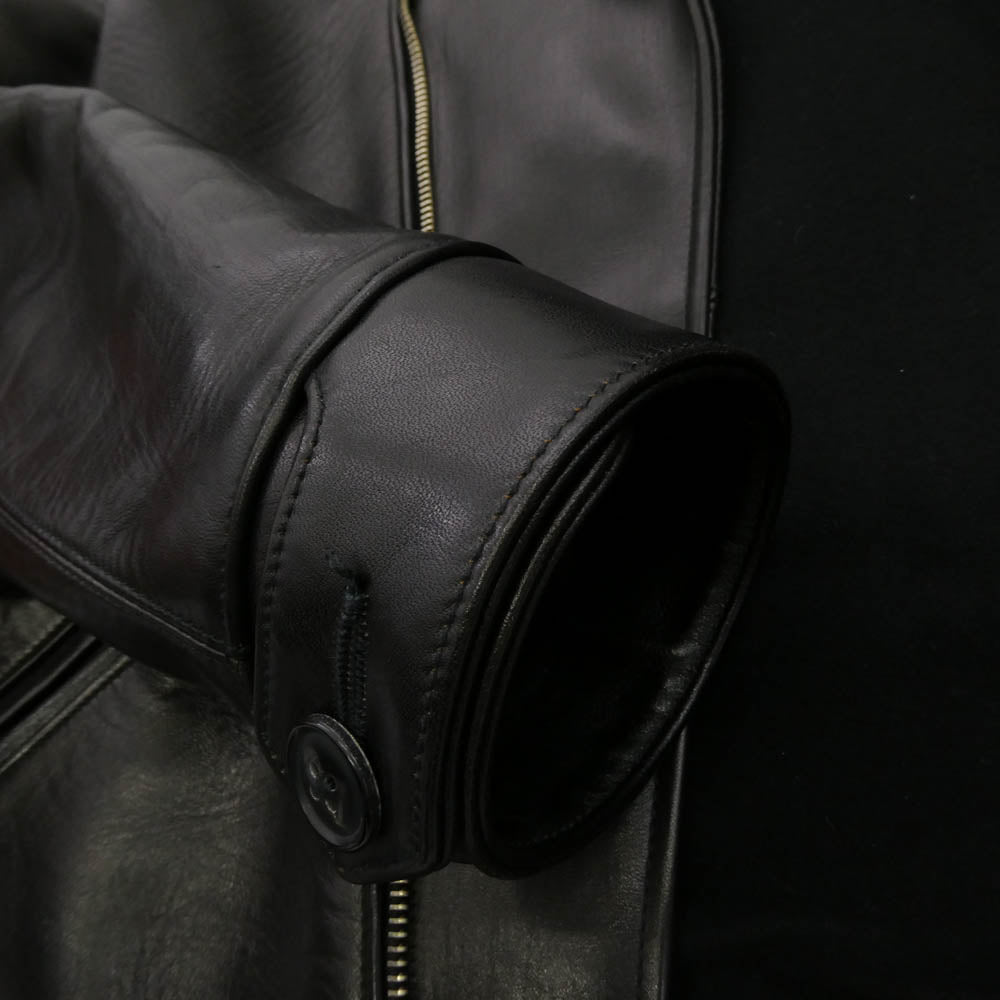 FINE CREEK LEATHERS ファインクリークレザー 30's Sports Jacket Nowk スポーツジャケット ノーク レザー ライダース ジャケット ブラック系 38【美品】【中古】