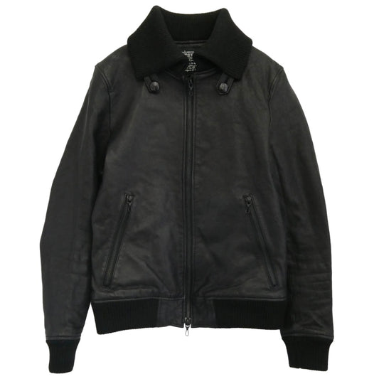 nano universe ナノユニバース ゴートスキン レザー ジャケット ブルゾン ブラック系【中古】