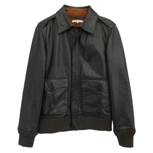 UNITED ARROWS ユナイテッドアローズ GREEN LABEL RELAXING ラムレザー A-2タイプ レザー ジャケット ブラック系 S【中古】