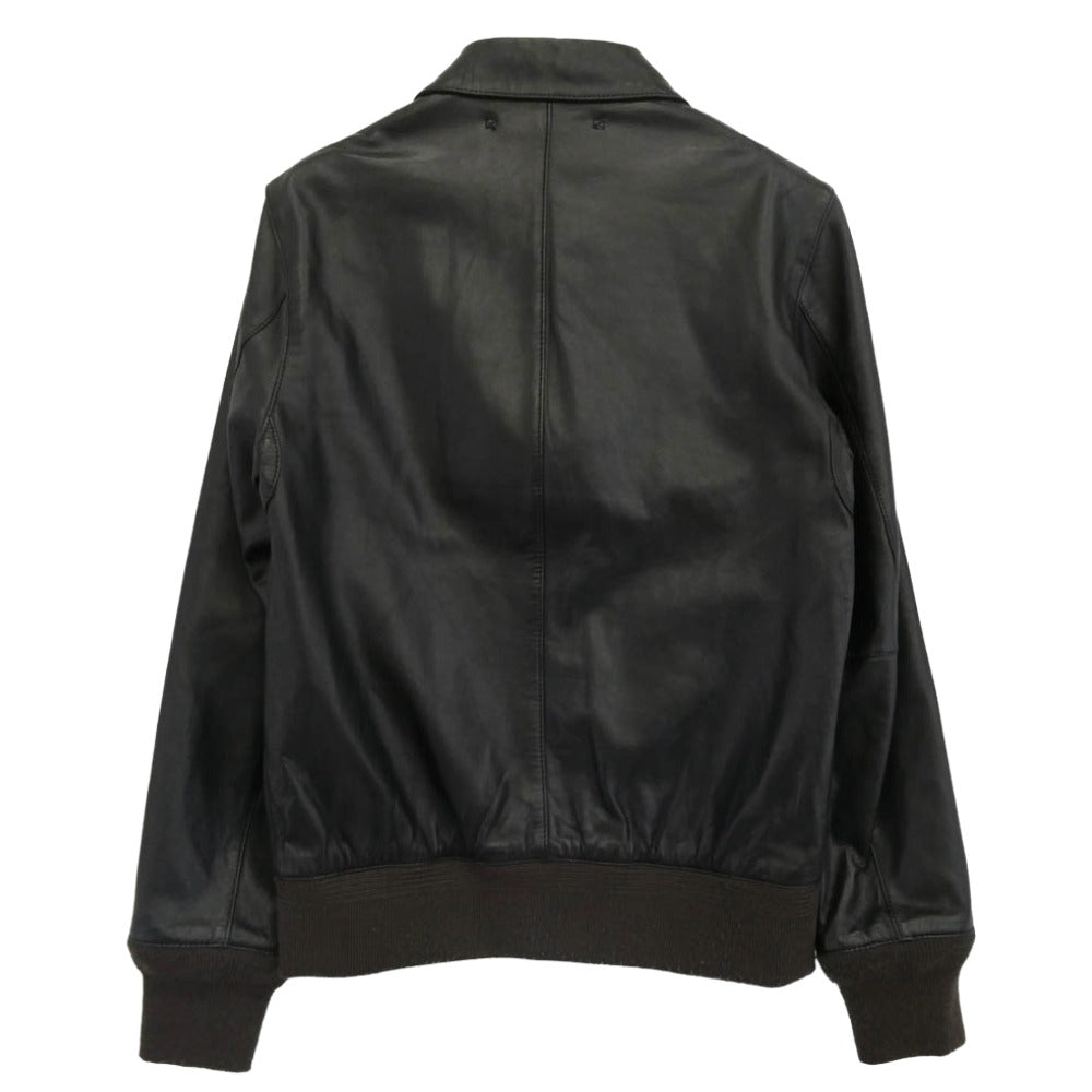 UNITED ARROWS ユナイテッドアローズ GREEN LABEL RELAXING ラムレザー A-2タイプ レザー ジャケット ブラック系 S【中古】
