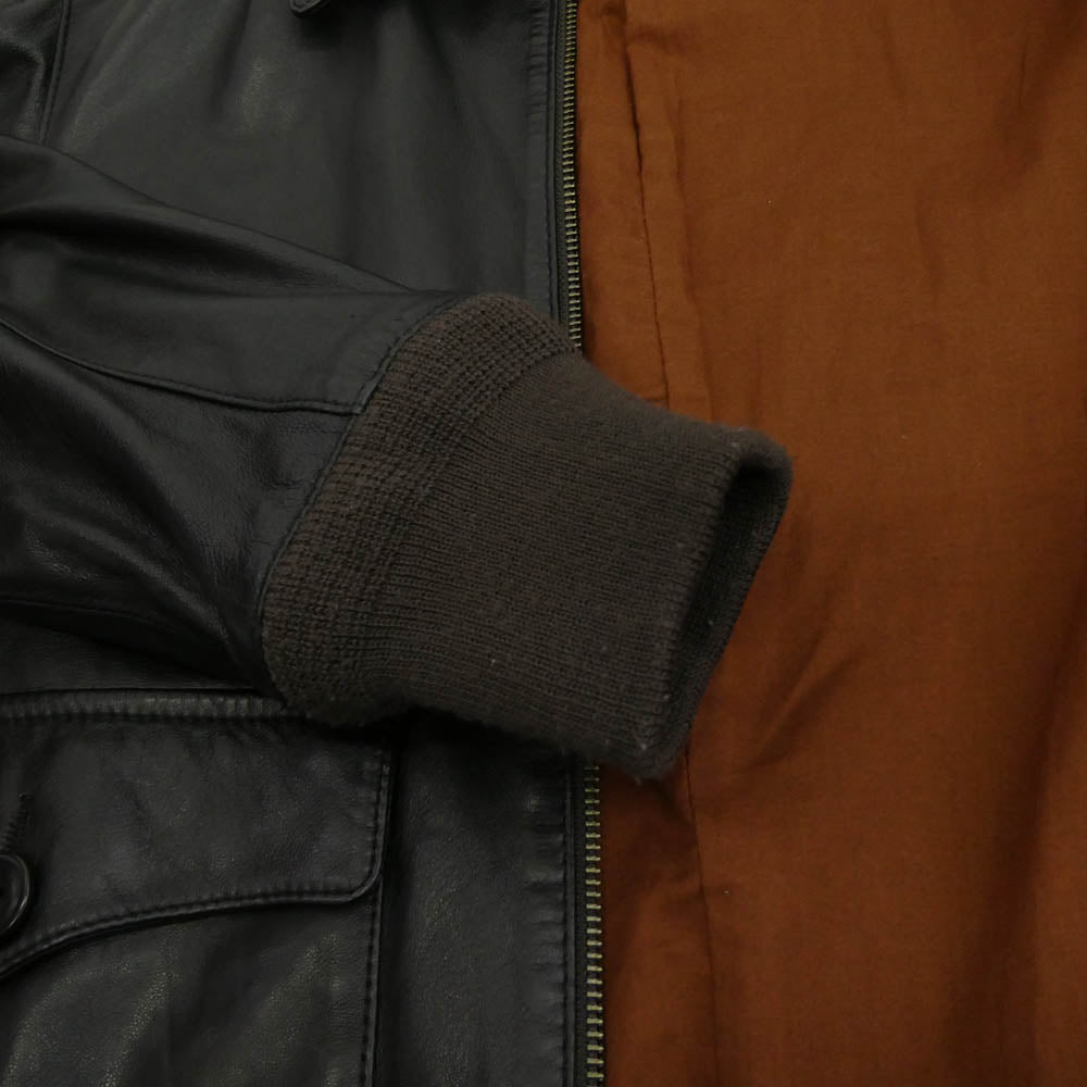 UNITED ARROWS ユナイテッドアローズ GREEN LABEL RELAXING ラムレザー A-2タイプ レザー ジャケット ブラック系 S【中古】