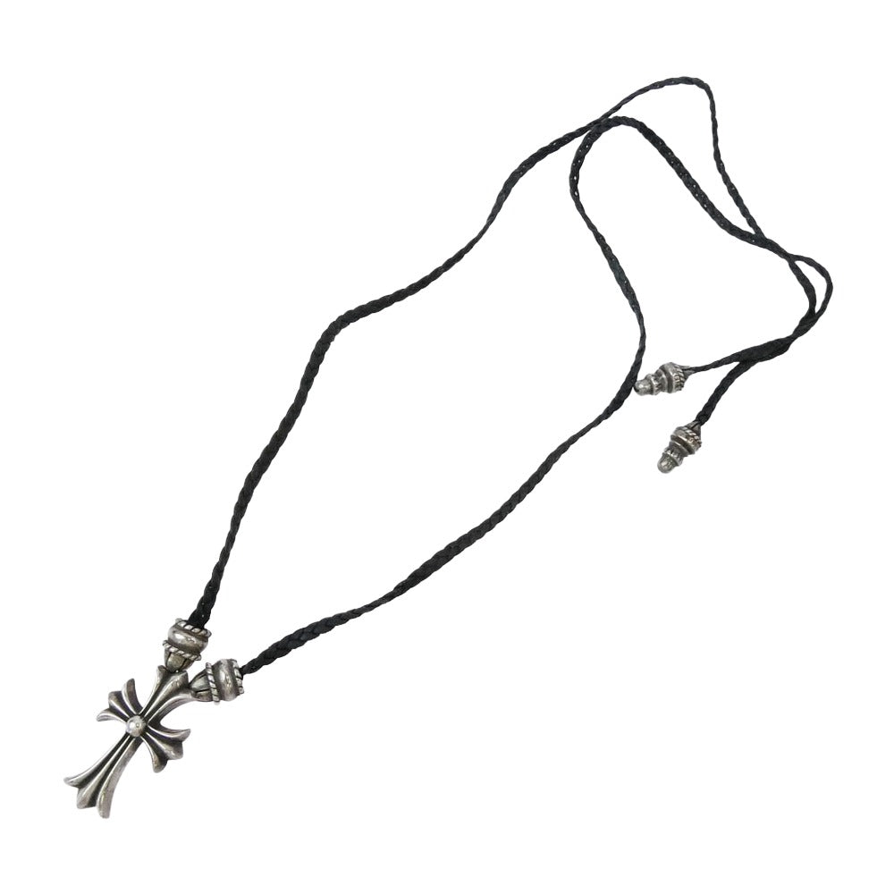 CHROME HEARTS クロムハーツ（原本無） CH CRS SML CL スモールCHクロス クリンプト ボロチップ レザーブレード ネックレス シルバー系 ブラック系 表記なし【中古】