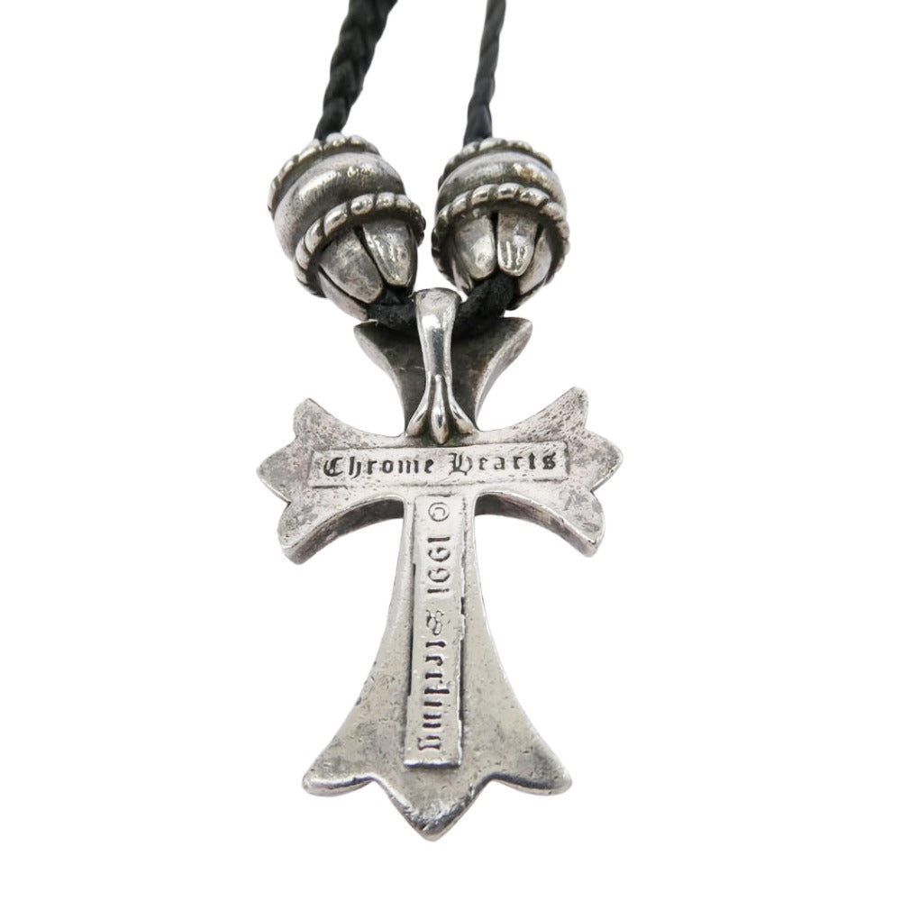 CHROME HEARTS クロムハーツ（原本無） CH CRS SML CL スモールCHクロス クリンプト ボロチップ レザーブレード ネックレス シルバー系 ブラック系 表記なし【中古】