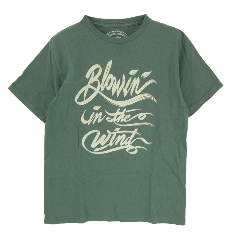 STANDARD CALIFORNIA スタンダードカリフォルニア Blowin' in the Wind プリント 半袖 Tシャツ グリーン系 M【中古】