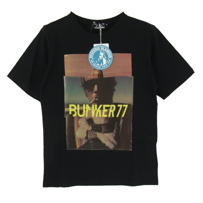 HYSTERIC GLAMOUR ヒステリックグラマー 02183CT26 BUNKER’77 ROUND2 バンカー 77 ラウンド 2 プリント 半袖 Tシャツ ブラック系 S【新古品】【未使用】【中古】