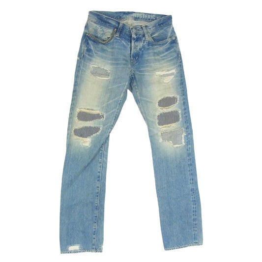 HYSTERIC GLAMOUR ヒステリックグラマー 0253AP02 SP加工 ダメージ リペア スタッズ デニム パンツ インディゴブルー系 29【中古】