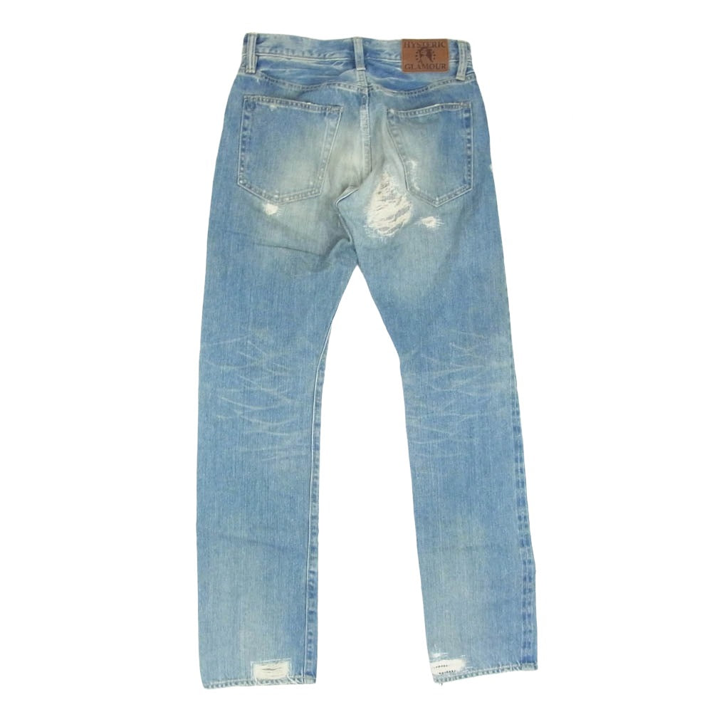 HYSTERIC GLAMOUR ヒステリックグラマー 0253AP02 SP加工 ダメージ リペア スタッズ デニム パンツ インディゴブルー系 29【中古】