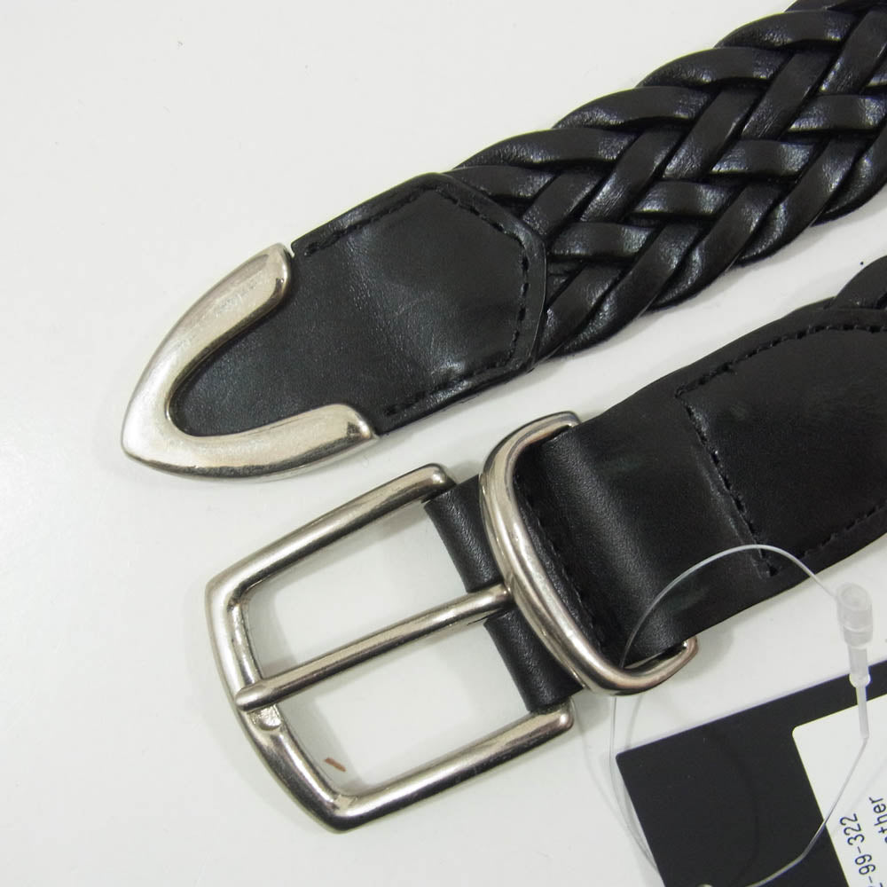 MINEDENIM マインデニム LBT-012-99 Pull Up Leather Mesh Belt メッシュ レザー ベルト ブラック系 32【中古】