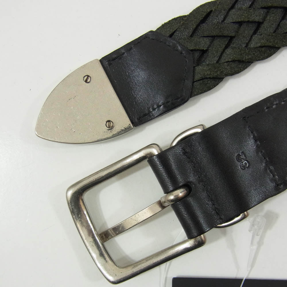 MINEDENIM マインデニム LBT-012-99 Pull Up Leather Mesh Belt メッシュ レザー ベルト ブラック系 32【中古】