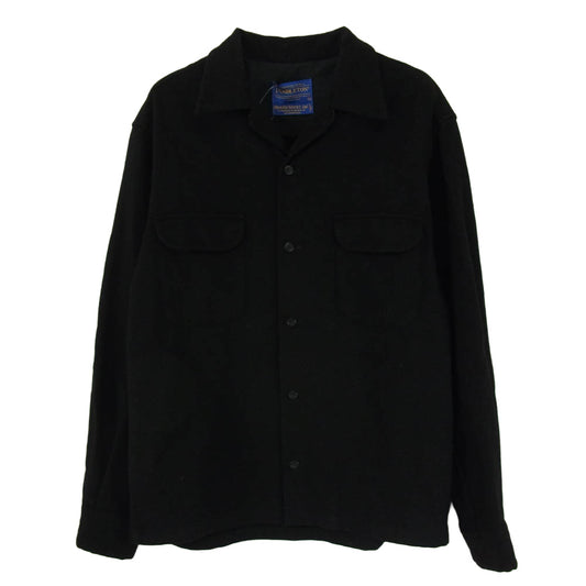 PENDLETON ペンドルトン AA022-20042-R USA製 BOARD SHIRT ウール 長袖 オープンカラー ボードシャツ ブラック ブラック系 XS【中古】