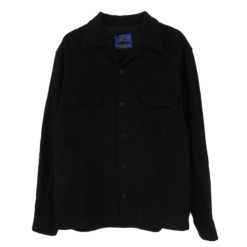 PENDLETON ペンドルトン AA022-20042-R USA製 BOARD SHIRT ウール 長袖 オープンカラー ボードシャツ ブラック ブラック系 XS【中古】