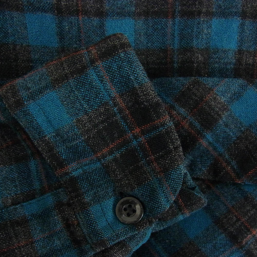 PENDLETON ペンドルトン 60S USA製 BOARD SHIRT ウール 長袖 オープンカラーシャツ ブルー ブラック系 ブルー系 S【中古】