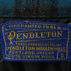 PENDLETON ペンドルトン 60S USA製 BOARD SHIRT ウール 長袖 オープンカラーシャツ ブルー ブラック系 ブルー系 S【中古】