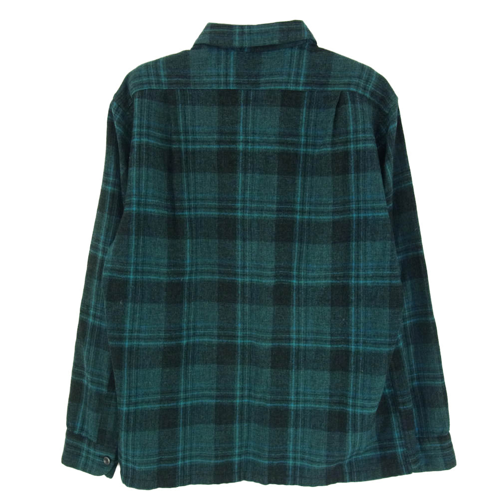 PENDLETON ペンドルトン 60S USA製 BOARD SHIRT ウール 長袖 オープンカラーシャツ グリーン ブラック系 ブルー系 M【中古】
