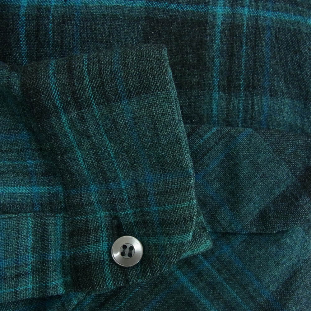 PENDLETON ペンドルトン 60S USA製 BOARD SHIRT ウール 長袖 オープンカラーシャツ グリーン ブラック系 ブルー系 M【中古】