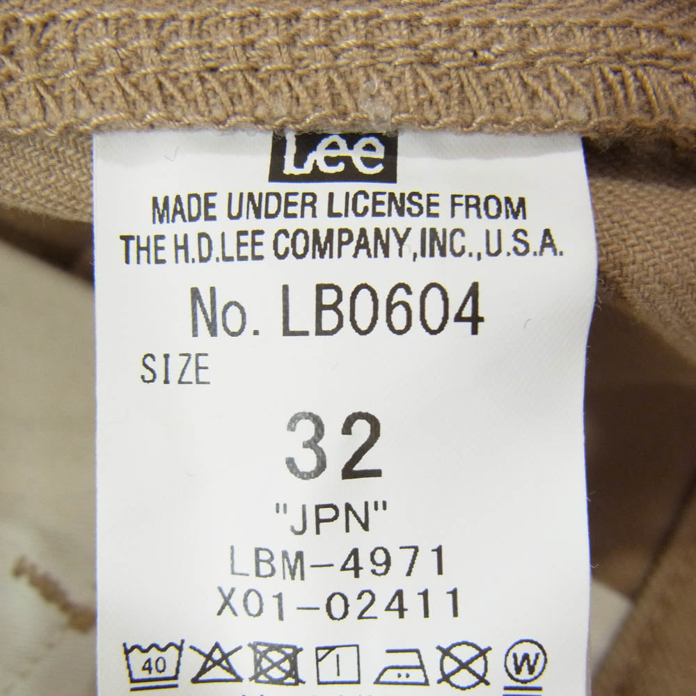 STANDARD CALIFORNIA スタンダードカリフォルニア LB0604 ×LEE リー Frisco Work Pants ワークパンツ ベージュ ブラウン系 32【中古】