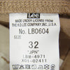 STANDARD CALIFORNIA スタンダードカリフォルニア LB0604 ×LEE リー Frisco Work Pants ワークパンツ ベージュ ブラウン系 32【中古】