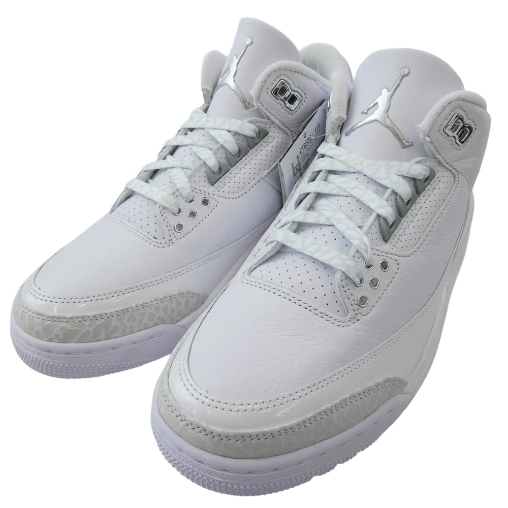 NIKE ナイキ CT8532-111 AIR JORDAN 3 RETRO Pure Money エア ジョーダン 3 レトロ ピュア マネー スニーカー ホワイト系 26.5cm【新古品】【未使用】【中古】
