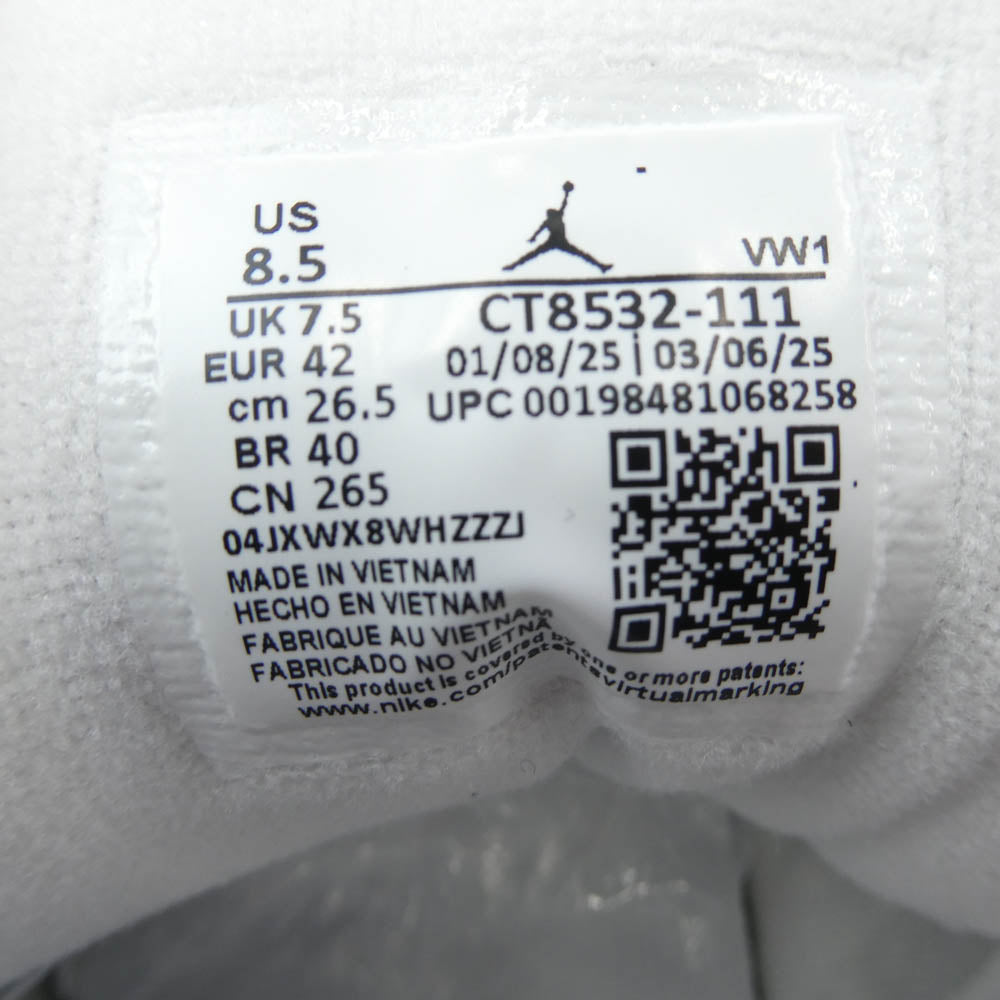 NIKE ナイキ CT8532-111 AIR JORDAN 3 RETRO Pure Money エア ジョーダン 3 レトロ ピュア マネー スニーカー ホワイト系 26.5cm【新古品】【未使用】【中古】