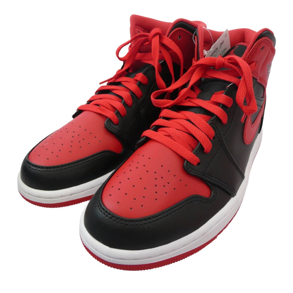 NIKE ナイキ DQ8426-060 AIR JORDAN 1 MID BRED TOE エア ジョーダン ミッド ブレッド トゥ スニーカー ブラック系 レッド系 27.5cm【新古品】【未使用】【中古】