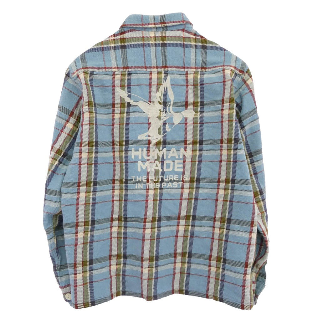HUMAN MADE ヒューマンメイド フランネル チェック 長袖 シャツ ブルー系 マルチカラー系 XL【中古】