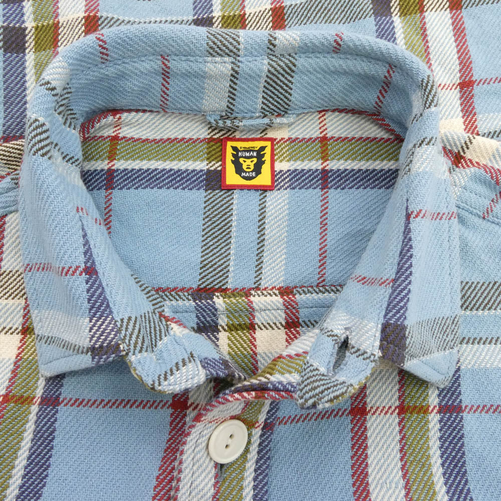 HUMAN MADE ヒューマンメイド フランネル チェック 長袖 シャツ ブルー系 マルチカラー系 XL【中古】
