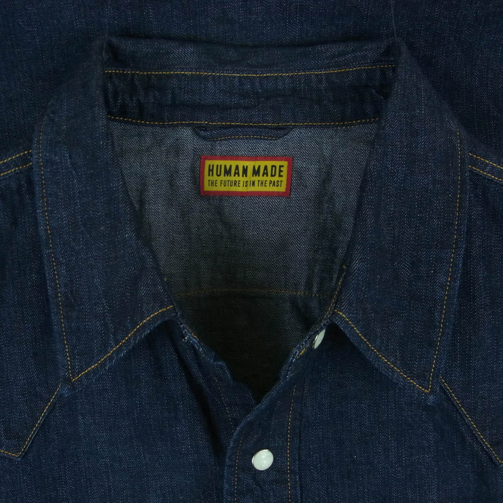 HUMAN MADE ヒューマンメイド HM30SH001 Western Denim Jacket 刺繍 ウエスタン デニム シャツ ジャケット インディゴブルー系 XL【美品】【中古】