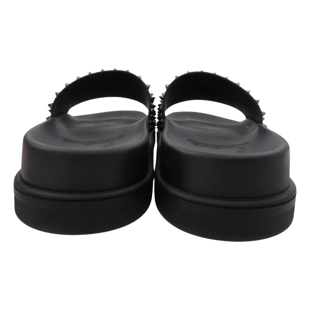 Christian Louboutin クリスチャンルブタン 1201293 POOL FUN FLAT スパイクスタッズ スポーツ スライドサンダル ブラック系 42.5【美品】【中古】