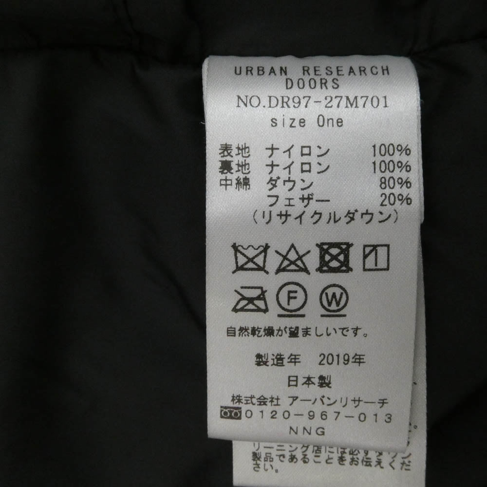 NANGA ナンガ DR97-27M701 × URBAN RESEARCH DOORS アーバンリサーチドアーズ別注 AURORA オーロラ ダウン ジャケット ブラック系 one【中古】