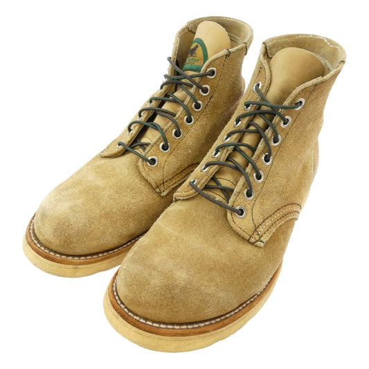 RED WING レッドウィング 8167 USA製 Classic Round Toe 半円 犬タグ スエード ブーツ ブラウン系 7.5【中古】