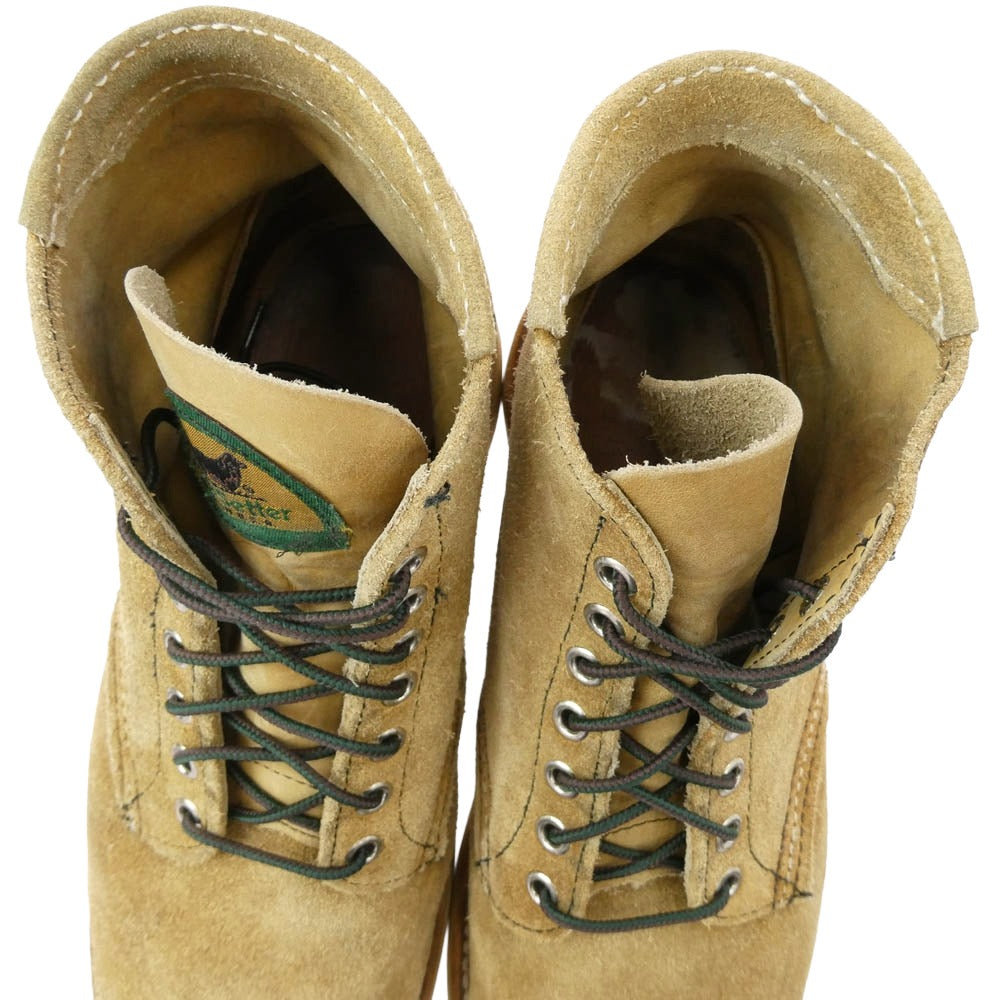 RED WING レッドウィング 8167 USA製 Classic Round Toe 半円 犬タグ スエード ブーツ ブラウン系 7.5【中古】