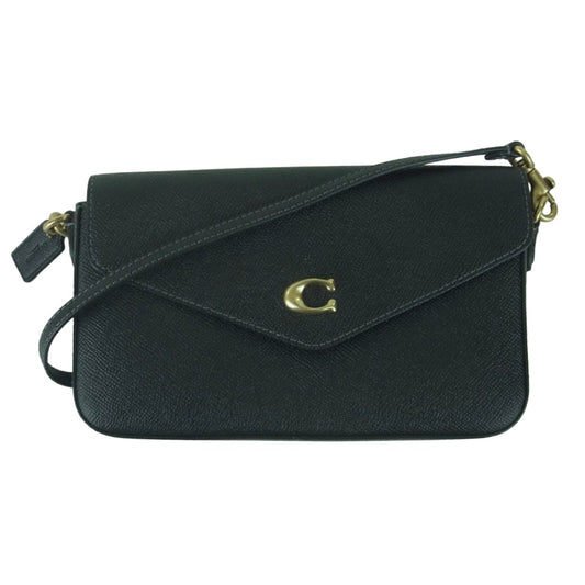 COACH コーチ C8439 ウィン ロゴ レザー ショルダー バッグ フィリピン製 ブラック系【中古】