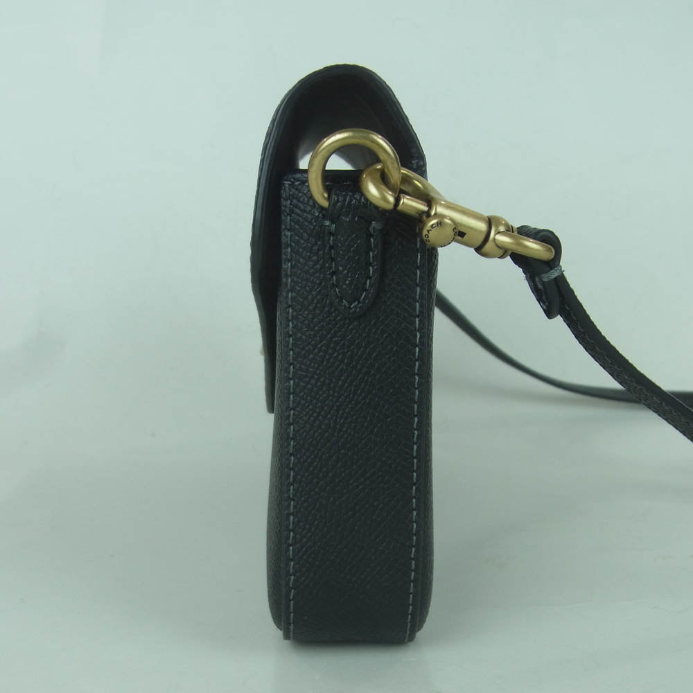 COACH コーチ C8439 ウィン ロゴ レザー ショルダー バッグ フィリピン製 ブラック系【中古】