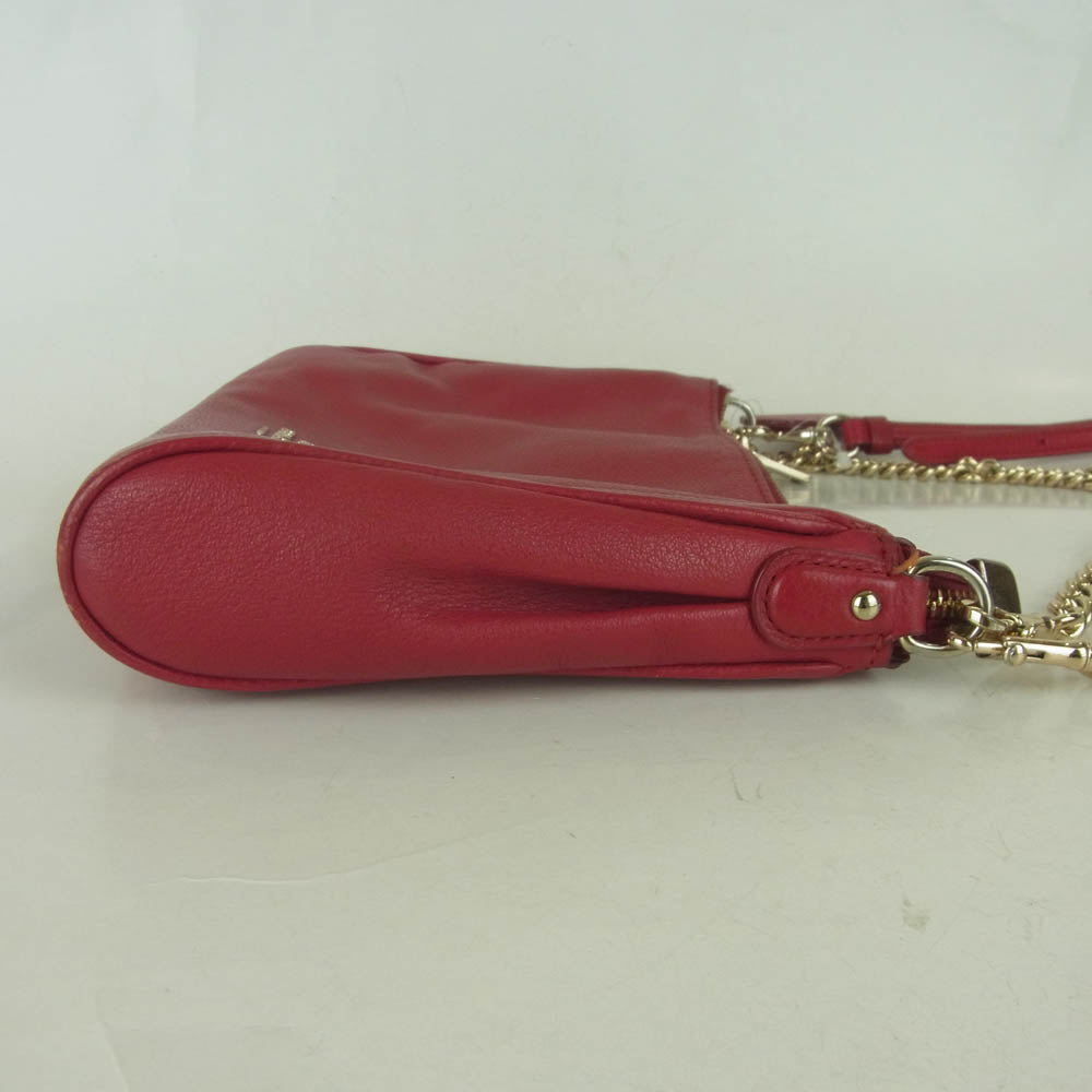 COACH コーチ 2WAY チェーン ハンドバッグ ショルダー バッグ 中国製 レッド系【中古】