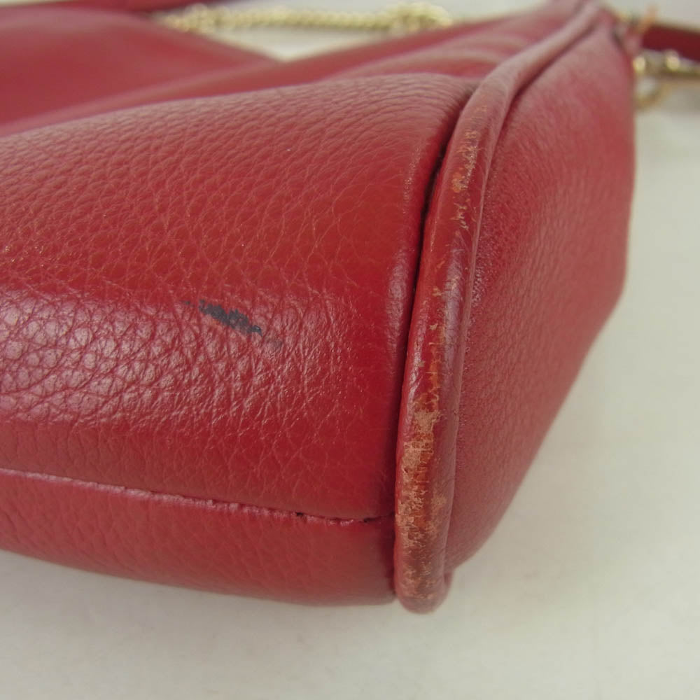 COACH コーチ 2WAY チェーン ハンドバッグ ショルダー バッグ 中国製 レッド系【中古】