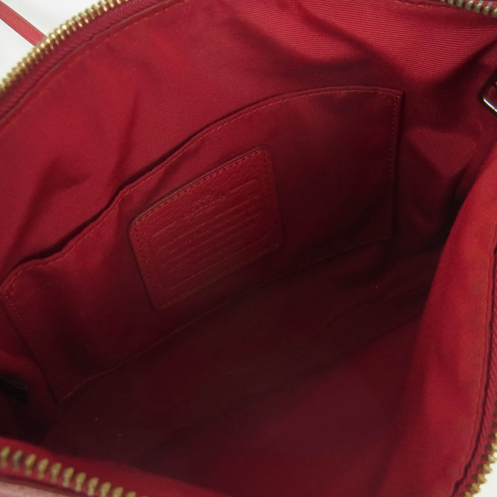 COACH コーチ 2WAY チェーン ハンドバッグ ショルダー バッグ 中国製 レッド系【中古】