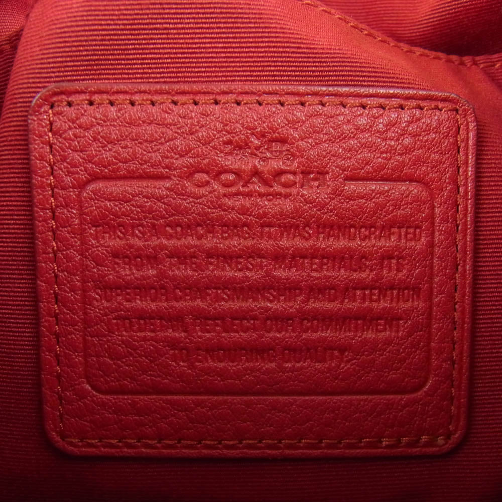 COACH コーチ 2WAY チェーン ハンドバッグ ショルダー バッグ 中国製 レッド系【中古】