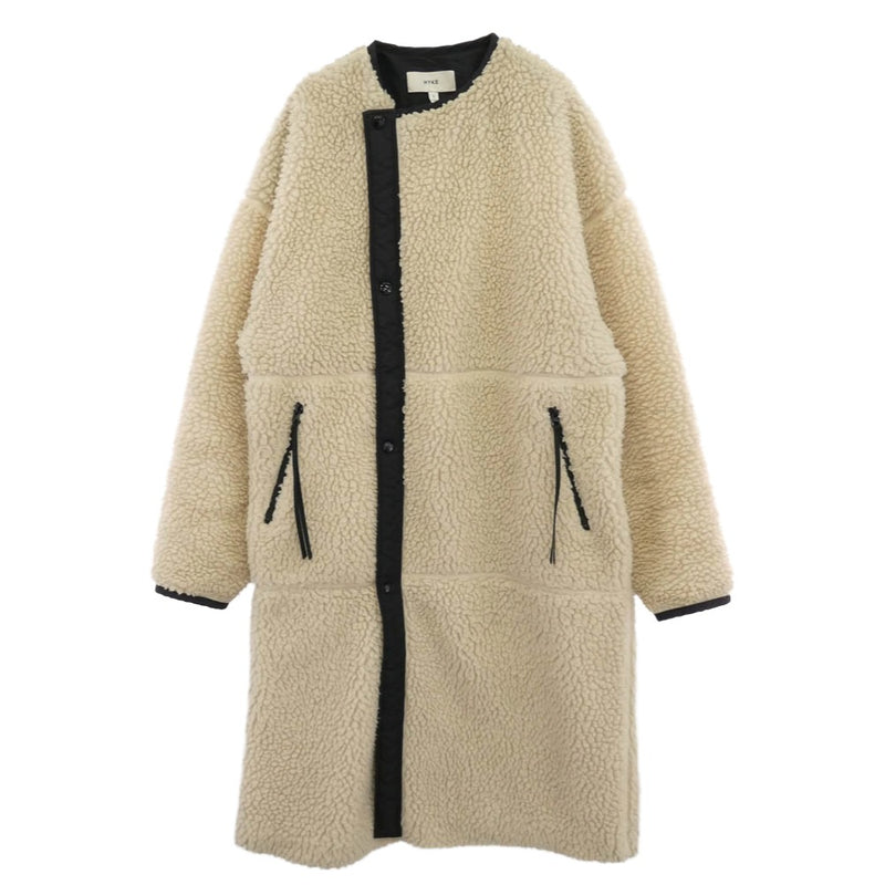 HYKE ハイク 192-17175 FAUX SHEARLING COAT ボア フリース ロング コート ホワイト系 1【中古】