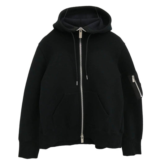 Sacai サカイ 23-06558 ビスチェ ドッキング スポンジ スウェット パーカー ブラック系 2【中古】