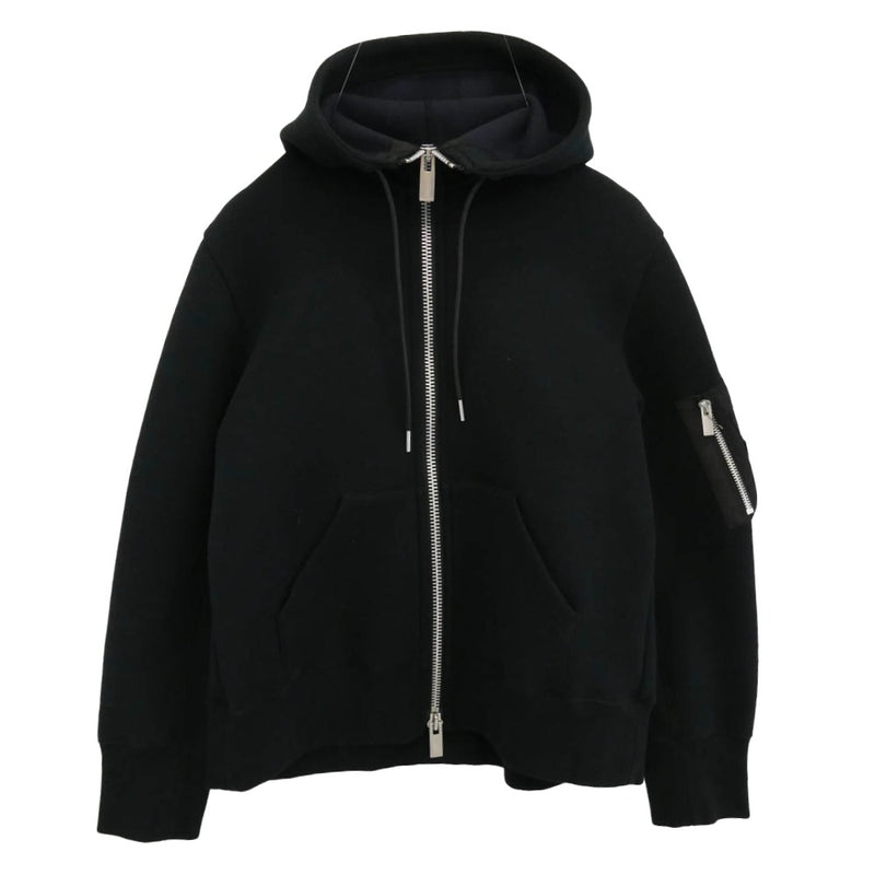 Sacai サカイ 23-06558 ビスチェ ドッキング スポンジ スウェット パーカー ブラック系 2【中古】