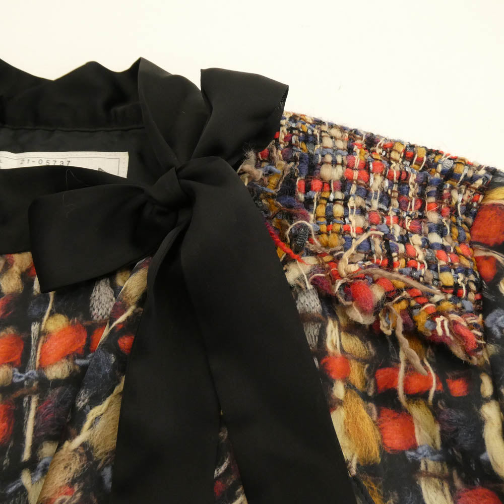 Sacai サカイ 21AW 21-05737 Tweed Pullover ツイード プルオーバー シャツ ブラウス ブラック系 1【中古】