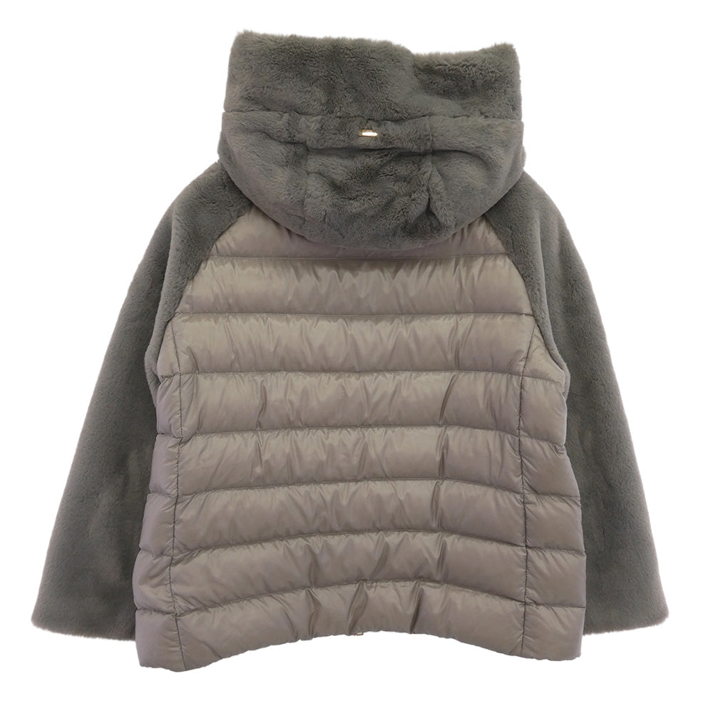 Herno ヘルノ PI043DR-12017-9408 ハイブリッド エコファー 切替 ダウン ジャケット コート グレー系 44【中古】