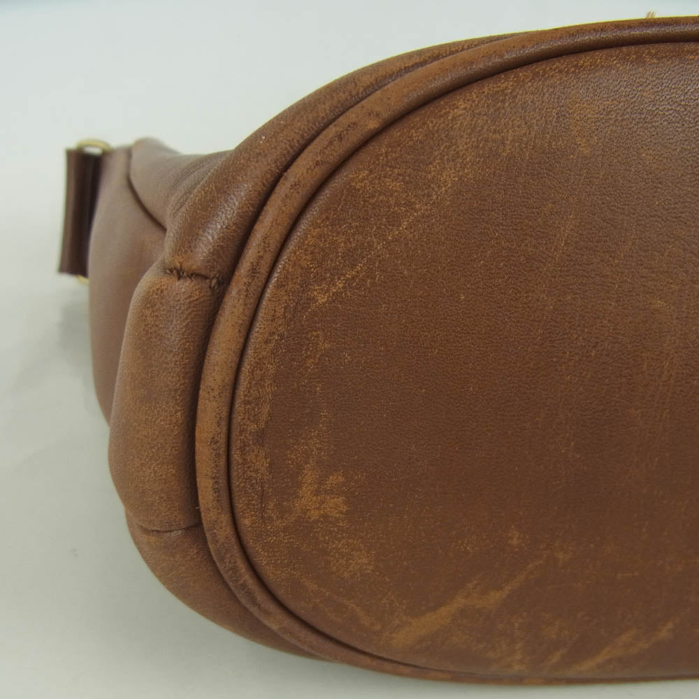 COACH コーチ 4128 OLD オールド レザー ショルダー バッグ ブラウン系【中古】